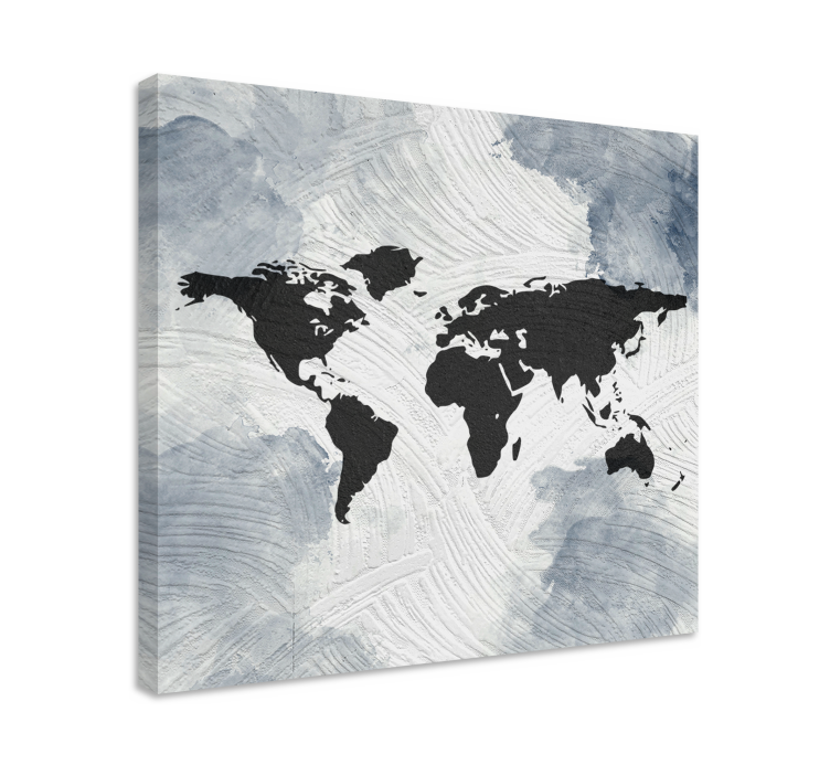 Tableau carte du monde contour moderne - TenStickers