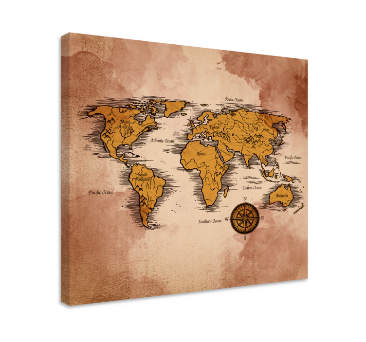 Tableau carte du monde Millésime avec des noms - TenStickers