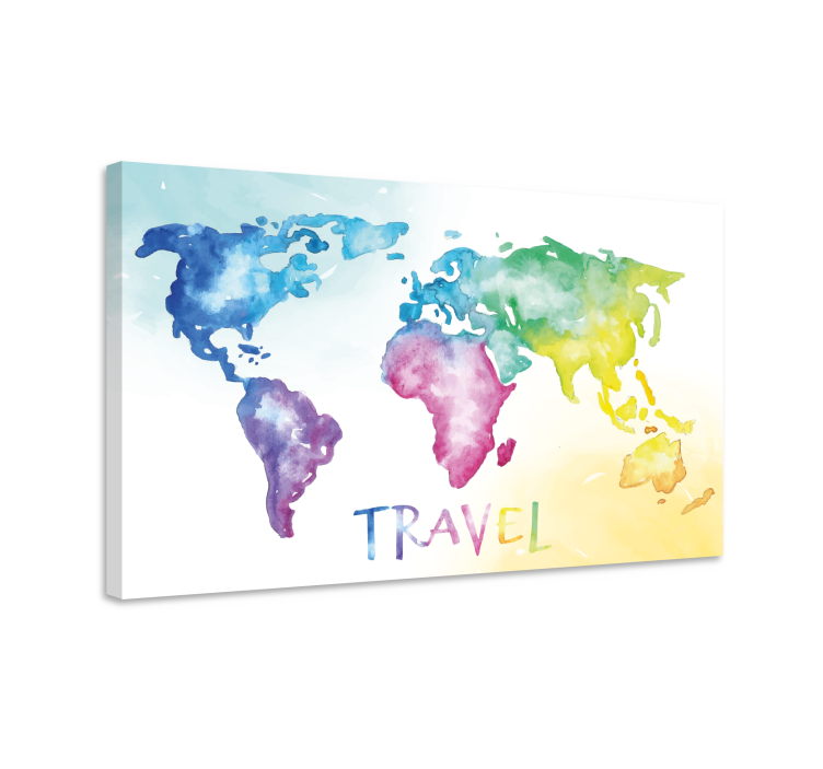 Tableau carte du monde voyage autour du monde - TenStickers