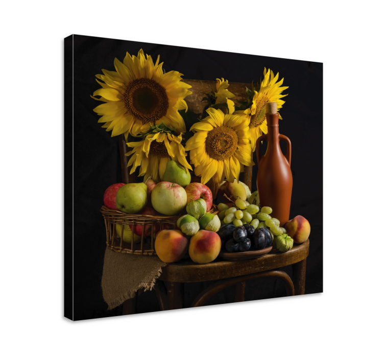 Tableau fleurs et plantes tournesols et fruits - TenStickers