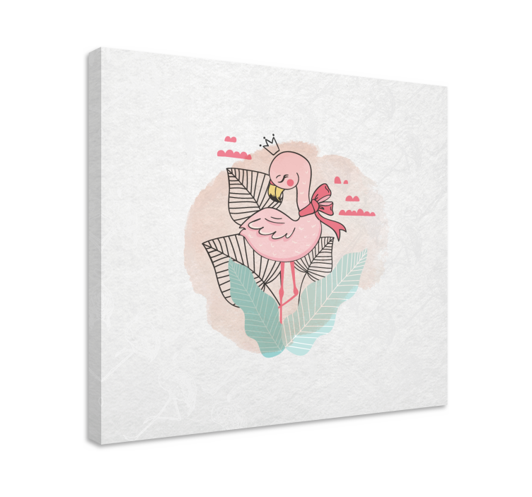 Tableau pour chambre enfant Joli sticker de flamant rose sans cou - TenStickers