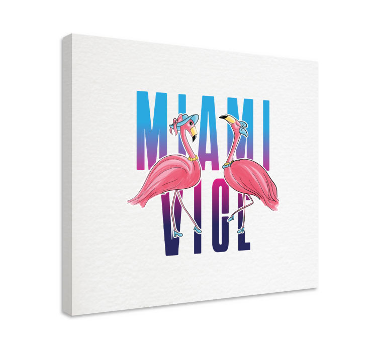 Tableau design flamants roses Miami Vice - TenStickers