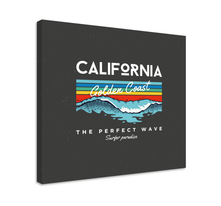 Tableau villes et pays vagues de surfeur en californie - TenStickers