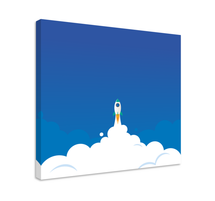 Tableau dinosaures aventure de lancement de fusée - TenStickers