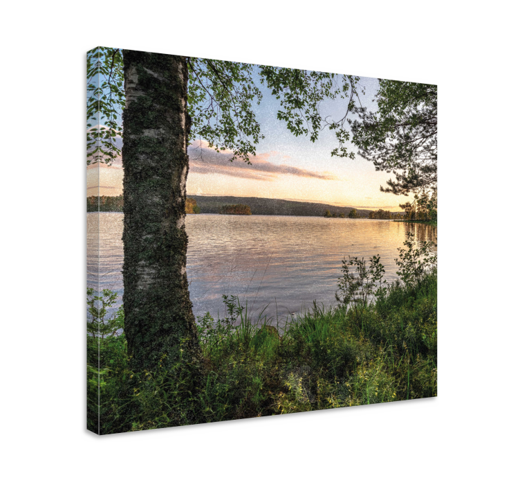 Tableau paysages coucher de soleil au lac serein - TenStickers