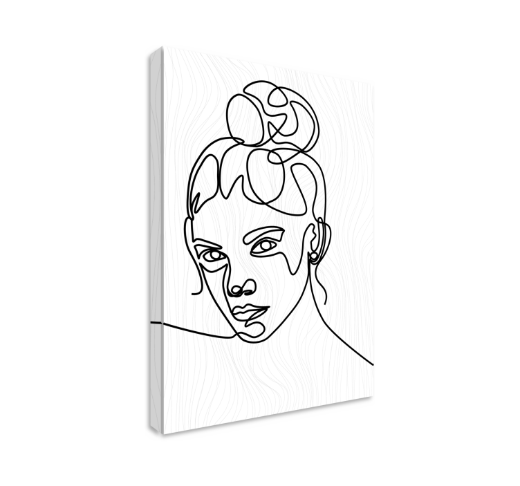 Tableau personnage contour de portrait stylisé - TenStickers