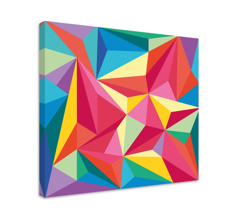 Tableau géométrique motif de triangle coloré - TenStickers