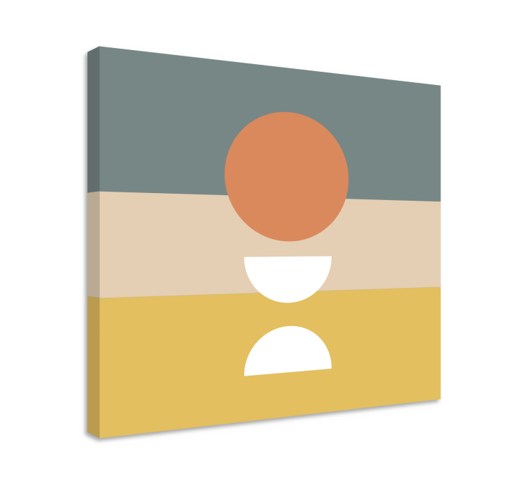 Tableau géométrique rayures colorées et cercles - TenStickers