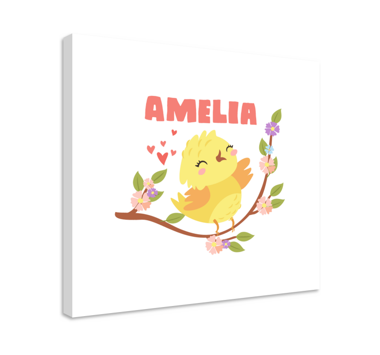 Tableau 3d oiseau jaune joyeux - TenStickers