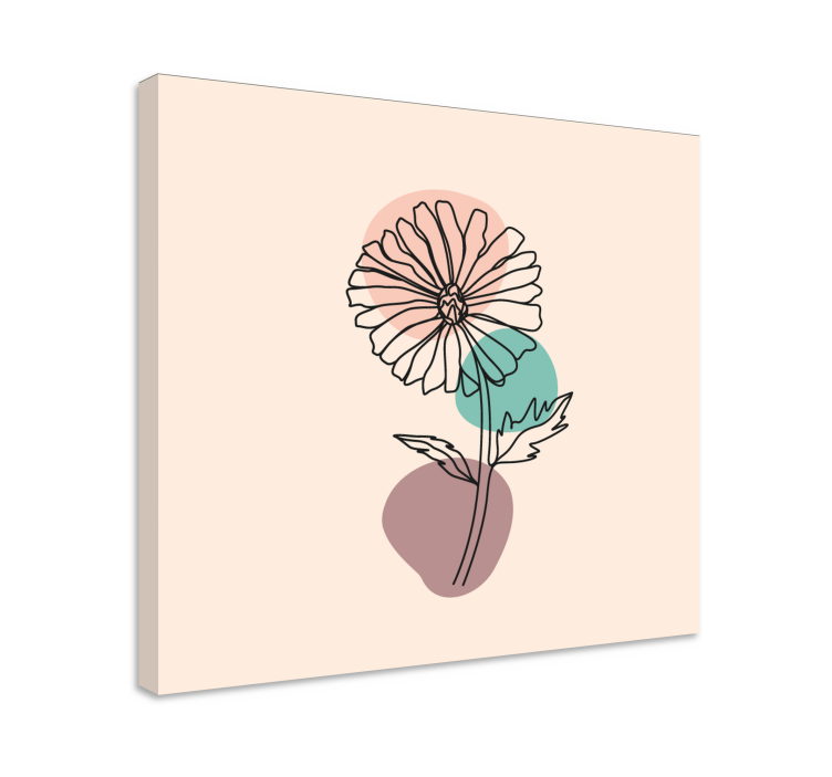 Tableau fleurs et plantes contour d'une fleur - TenStickers