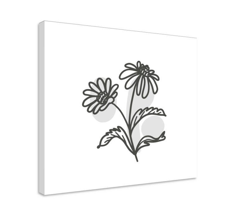 Tableau fleurs et plantes art linéaire fleurs - TenStickers