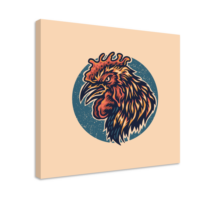 Tableau animaux portrait de tête de coq - TenStickers