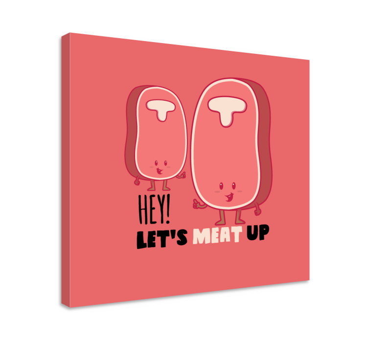 Tableau rencontrons-nous autour de la viande - TenStickers
