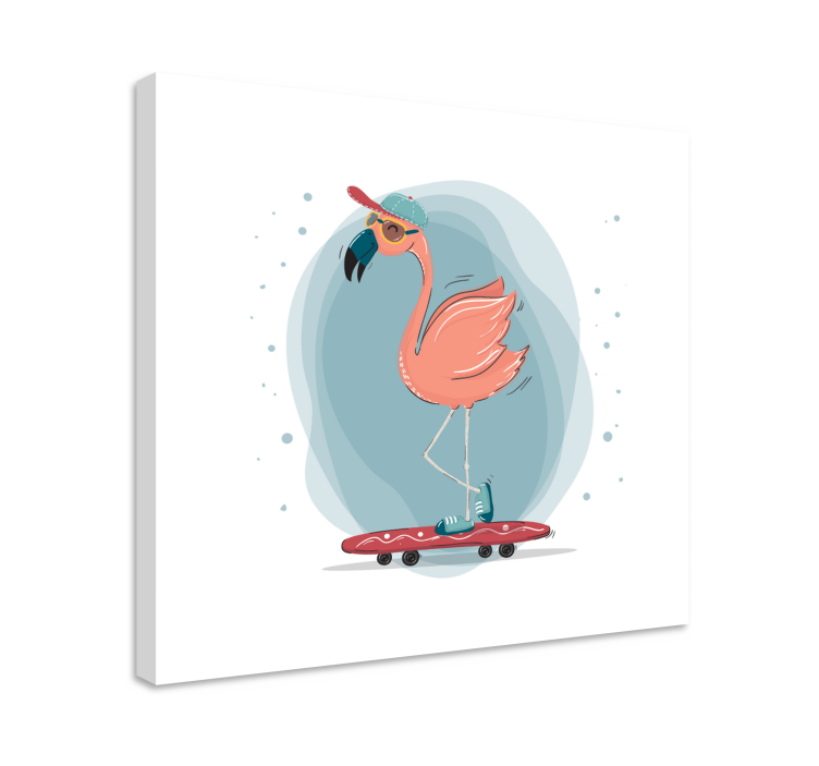 Tableau animaux flamant rose patinant - TenStickers