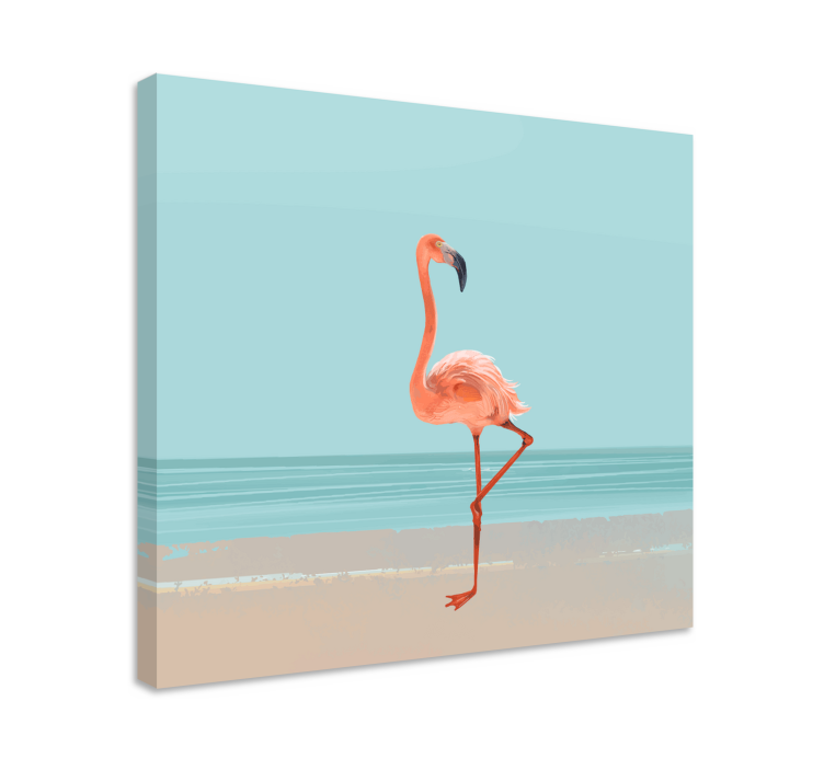 Tableau chiens en pose de flamant rose gracieux - TenStickers