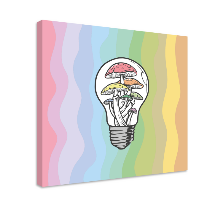 Tableau texte ampoule champignon - TenStickers