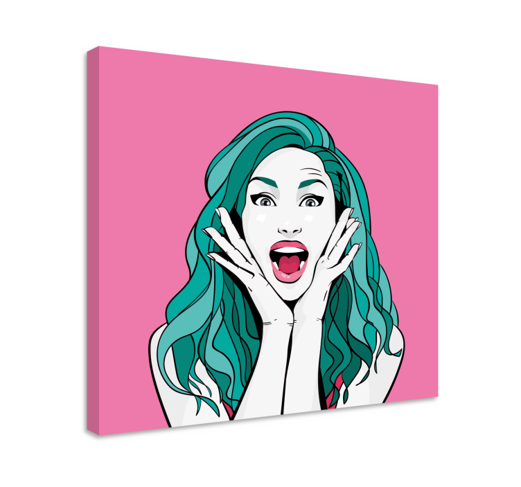 Tableau personnage expression de femme surprise - TenStickers