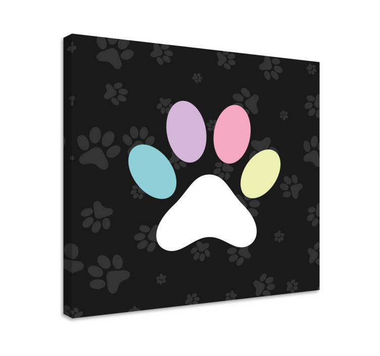 Tableau chiens empreinte colorée - TenStickers