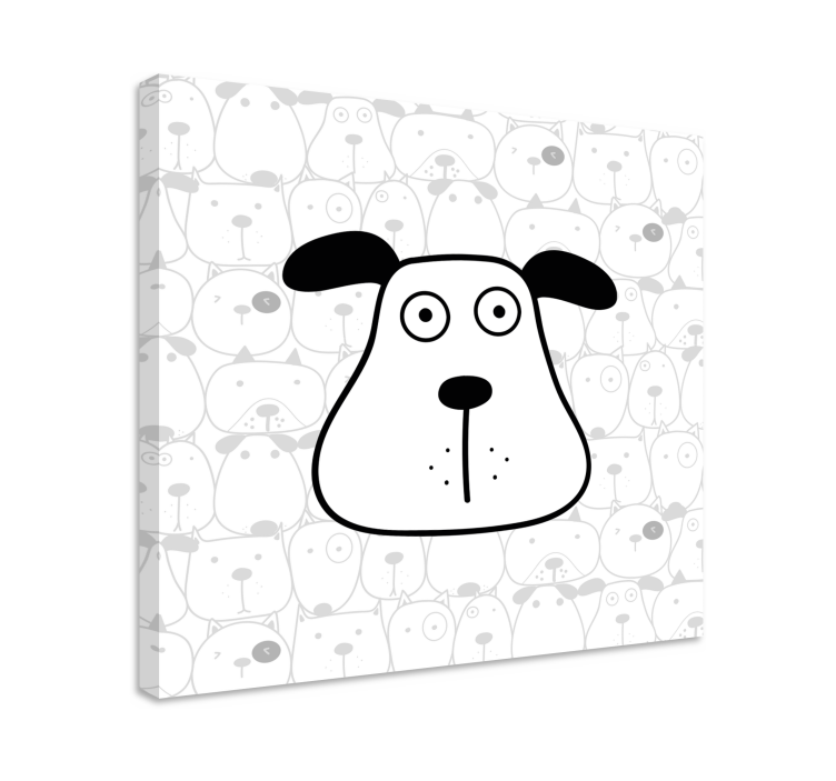 Tableau chiens tête de chien en cartoon - TenStickers