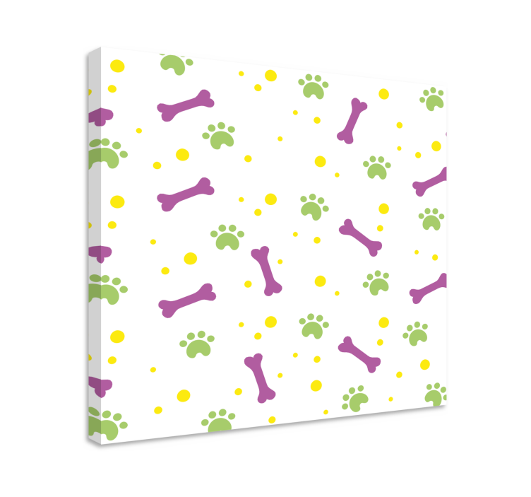 Tableau chiens empreintes de pattes vibrantes - TenStickers