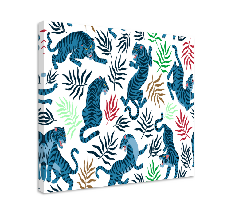 Tableau animaux motif tigre tropical - TenStickers