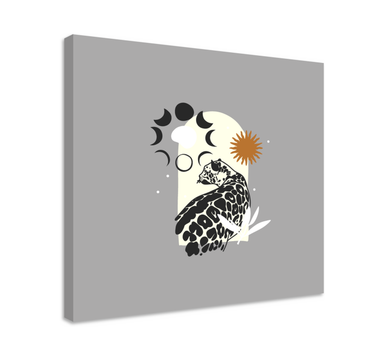 Tableau éléphants jaguar et éléments célestes - TenStickers