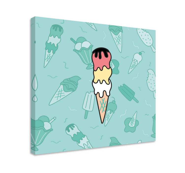 Tableau rustique délice de cône glacé - TenStickers