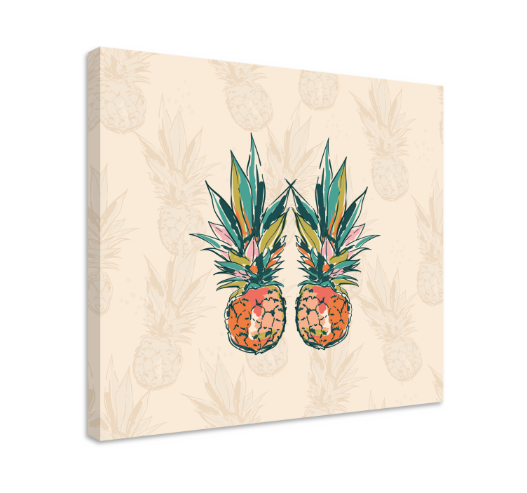 Tableau fruits duo d'ananas tropical - TenStickers