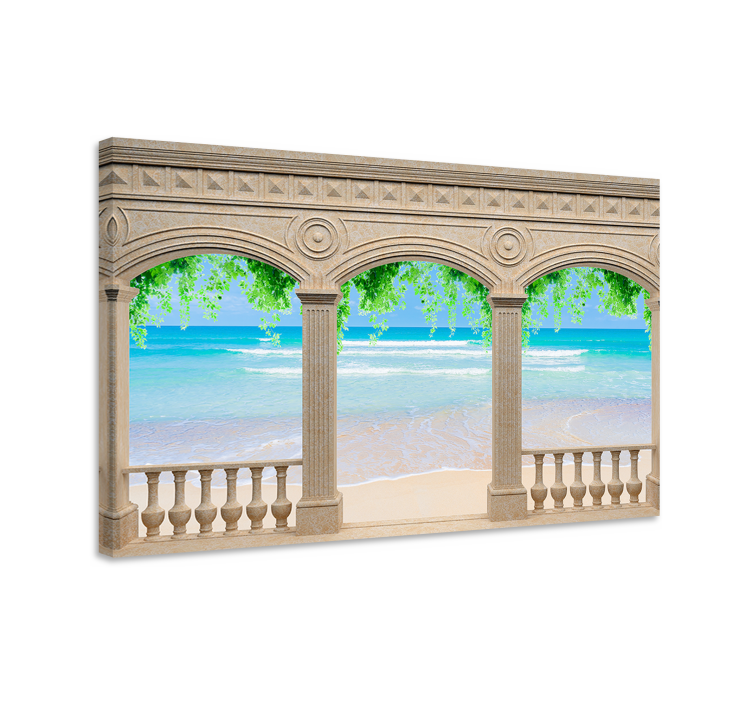 Tableau paysages vue sur l'arche en bord de mer - TenStickers