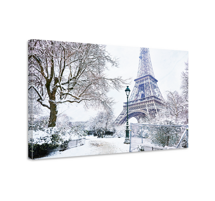 Tableau villes et pays tour eiffel hiver - TenStickers