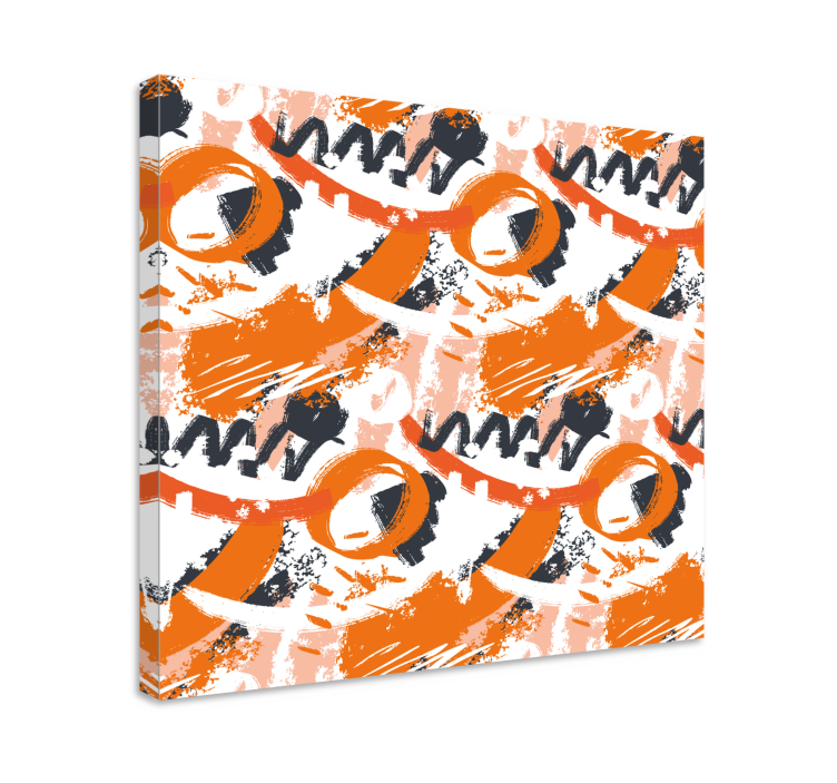 Tableau abstrait formes orange dynamiques - TenStickers