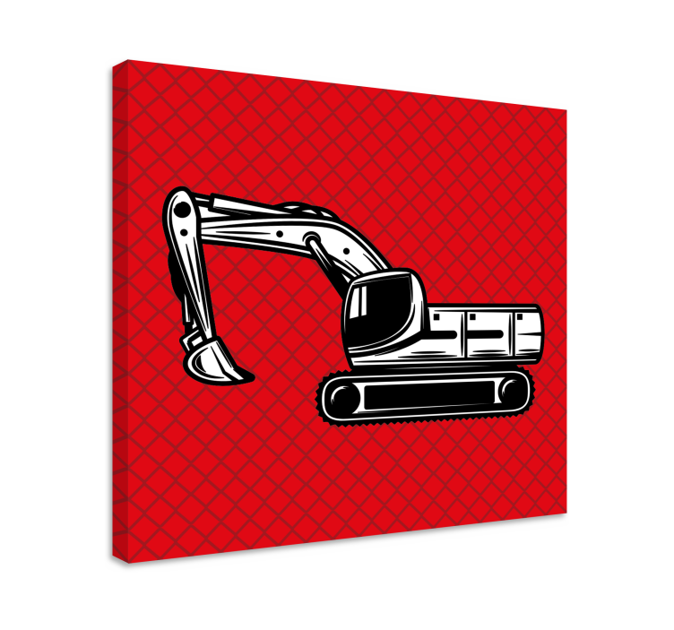 Tableau sports véhicule de construction excavateur - TenStickers