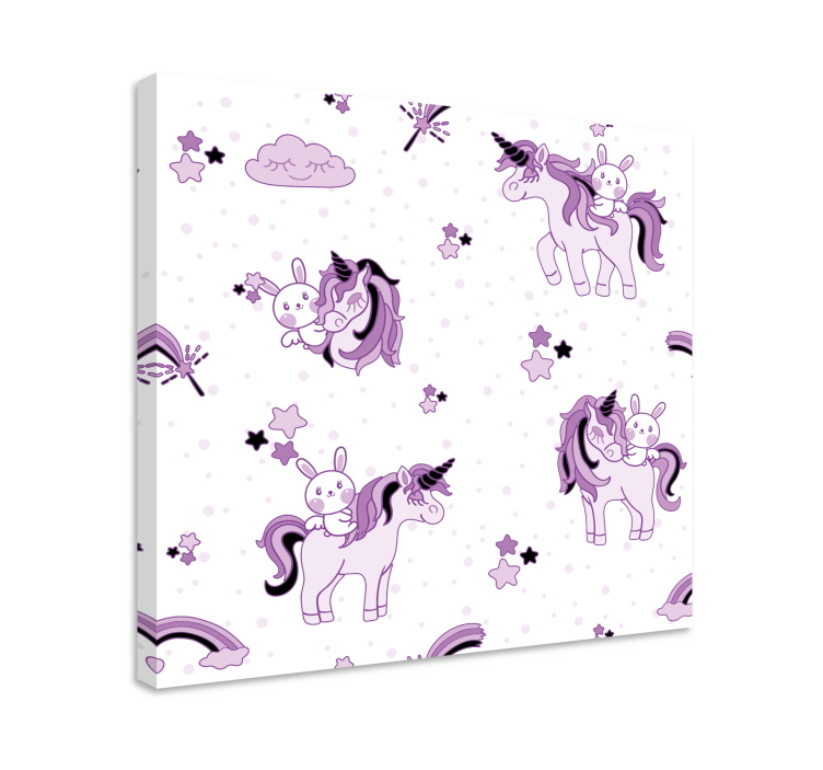 Tableau licorne aventure mignonne de licorne - TenStickers