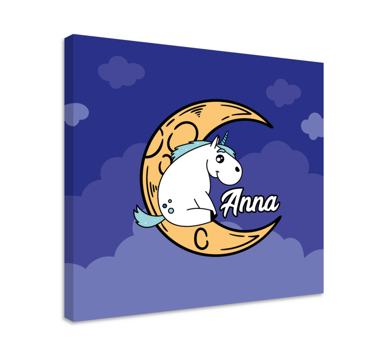 Tableau licorne scène de lune - TenStickers