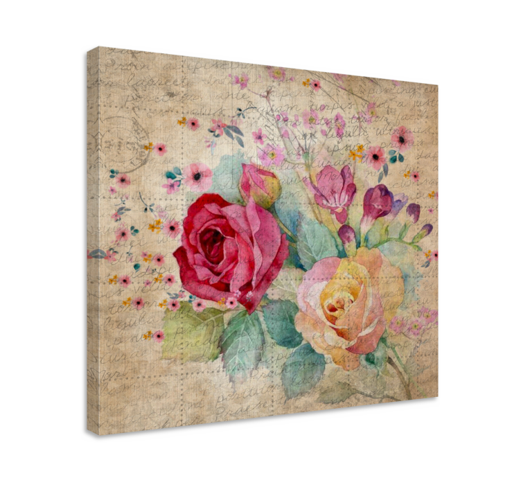 Tableau fleurs et plantes arrangement de roses romantiques - TenStickers