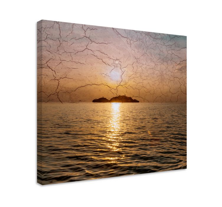 Tableau paysages crépuscule au-dessus des vagues - TenStickers