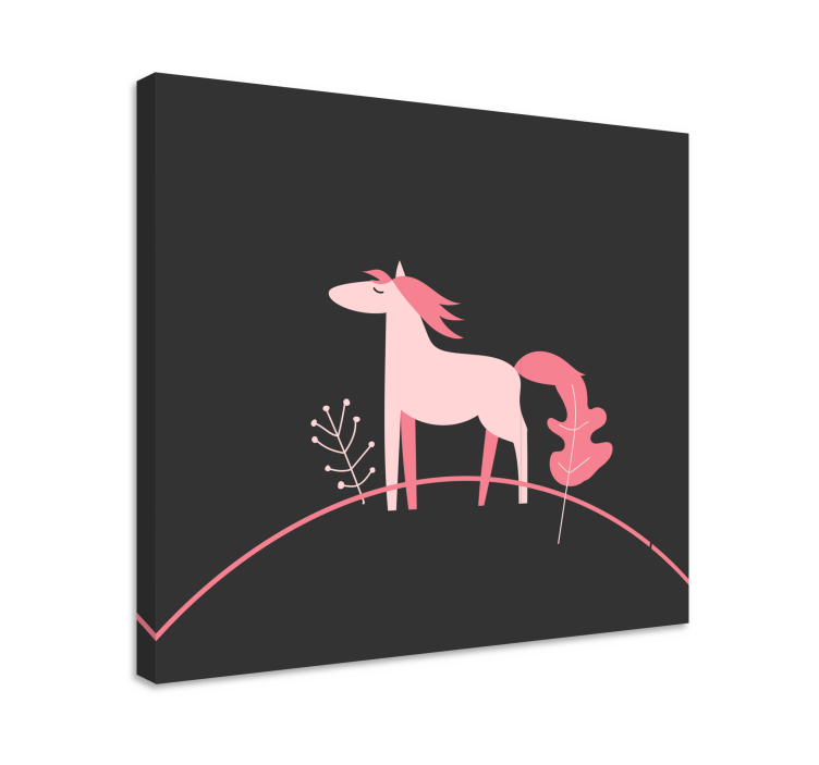 Tableau chevaux élégant rose - TenStickers