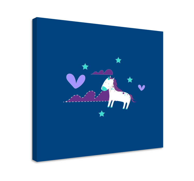 Tableau enfant Licorne simple avec des étoiles - TenStickers