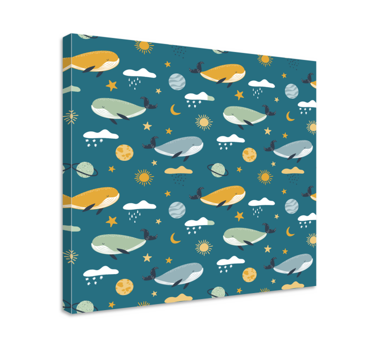 Tableau art baleines dans l'espace - TenStickers