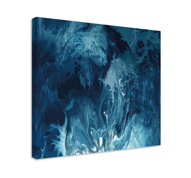 Tableau abstraite Vagues d'aquarelle de tons bleus - TenStickers