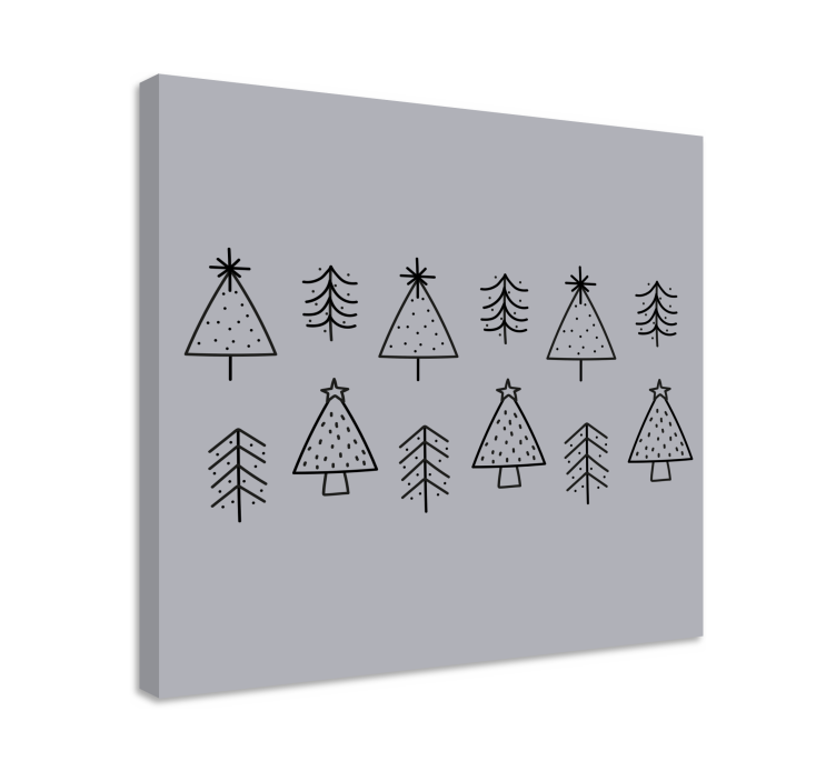 Tableau arbres sapins de noël stylisés - TenStickers