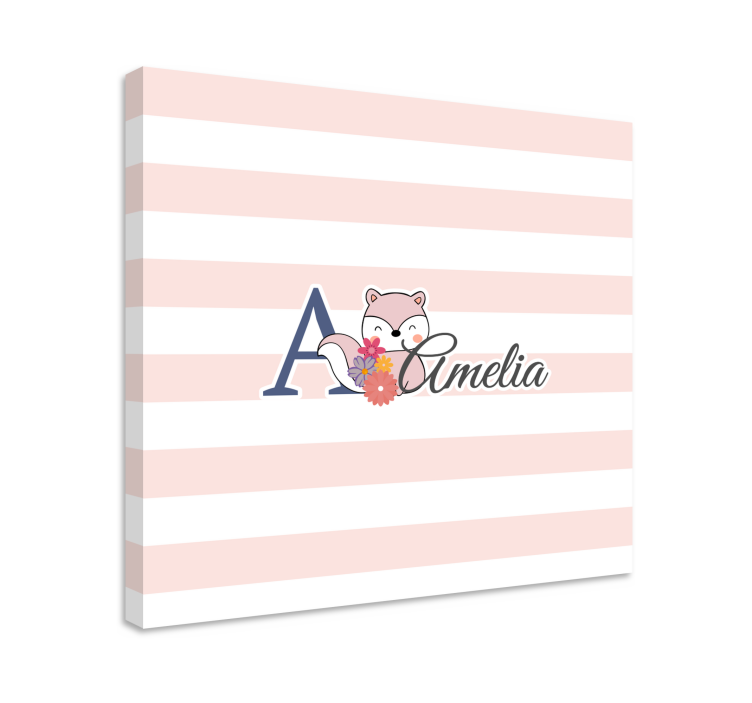 Tableau bébé personnalisation renard mignon - TenStickers