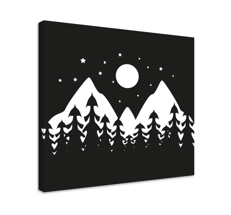 Tableau paysages scène de forêt en montagne - TenStickers
