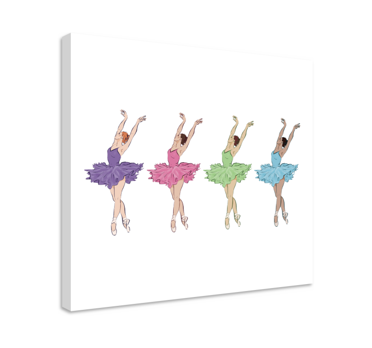 Tableau enfant Danseurs de ballet colorés - TenStickers