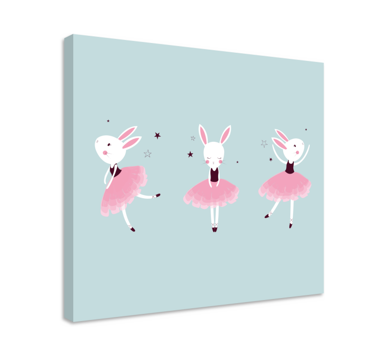 Tableau de personne lapins dansants en ballet - TenStickers