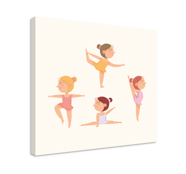 Tableau enfant Ensemble de ballerines s'étirant - TenStickers