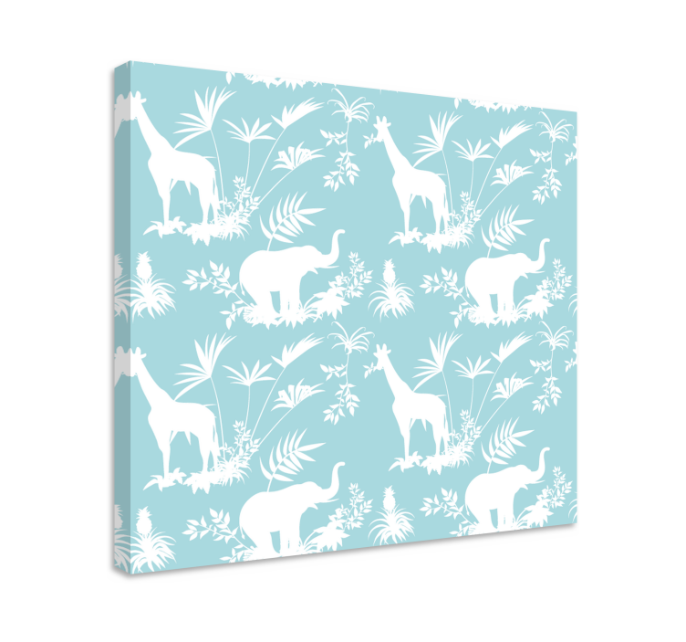 Tableau éléphants et girafes décoratif mural - TenStickers