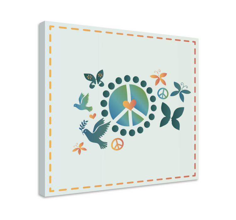 Tableau citation motif symbole de paix - TenStickers