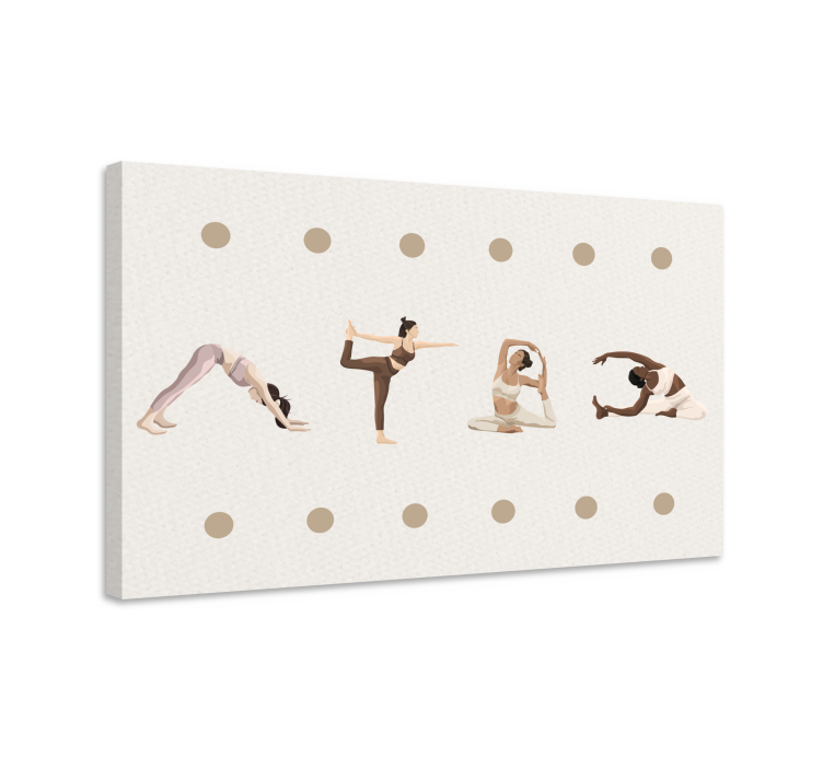 Tableau texte séquence de postures de yoga - TenStickers
