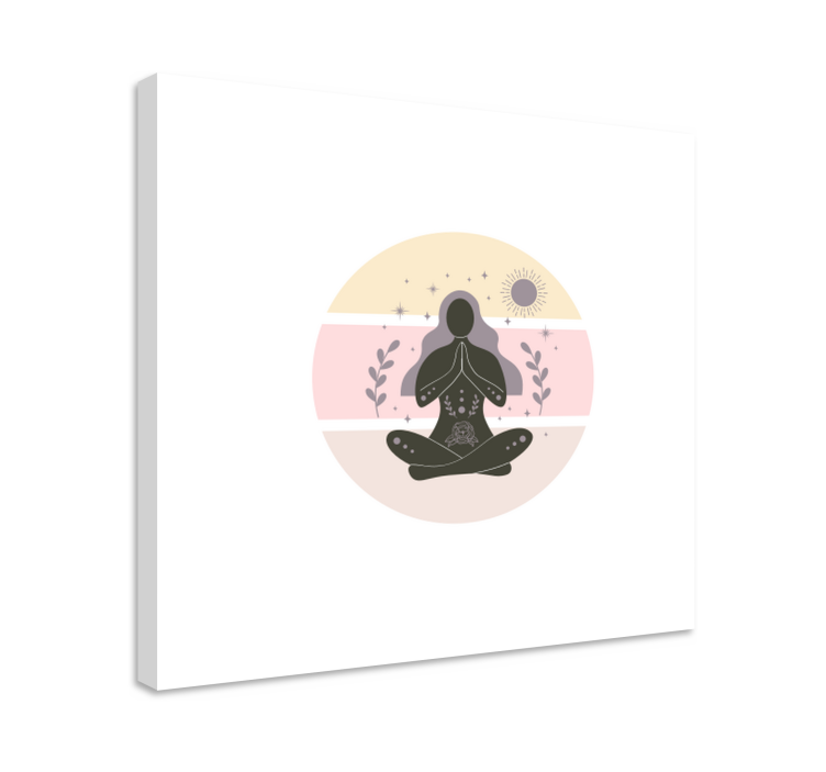 Tableau maison Belles poses de yoga en cercle - TenStickers